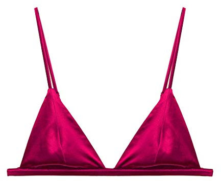 SilRiver Damen Bügelloser Seiden-BH Triangel Atmungsaktive Körbchen Festival T-Shirt BH (XS, Rose Violett)