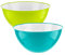 Homeshopa Large Salad Bowl Set of 2, Unbreakable & Lightweight Reusable Plastic Serving Bowls, Microwave, Dishwasher & Freezer Safe, BPA Free Kitchen Tableware Big Mixing Bowls, 25 cm (Blue & Green)