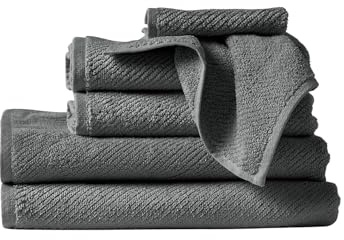 Coyuchi Air Weight Organic Towels, 6 Piece Set, Shadow