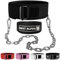 Next Alpha Gewichthebergürtel & Dip Gürtel-Kombination - Custom Weight Lifting Belt für Herren und Damen - Selbstverschluss- & Schnellverschlussschnalle - Mit Kette - Schwarz - Medium