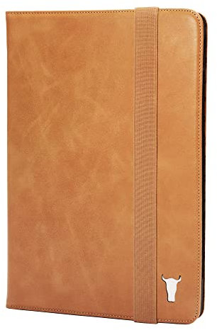 TORRO Hülle Kompatibel mit iPad Mini 7/6 – iPad Mini 7. A17 Pro / 6. Gen (2024/2021) Hülle aus echtem Leder mit Standfunktion, Apple Pencil Konnektivität und Wake Sleep Funktion (Hellbraun)