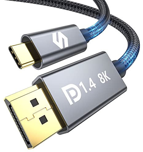 Silkland Cavo USB C Thunderbolt 4/3 a DisplayPort 1.4 1M, 8K@60Hz, 4K@240Hz/144Hz, 5K@60Hz, 2K@240Hz/144Hz, 32.4Gbps, per iPhone 15 Serie, MacBook Pro/Air, iMac, iPad Pro/Air, Galaxy S8-S24, XPS
