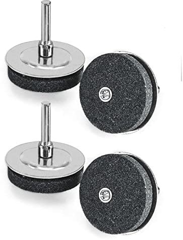 QWORK® 4 Pcs Lawn Mower Blade Sharpener, New Upgrade Garden Tool Sharpener for Most Power Drill Hand Drills, Wear-Resistant Steel,Temperature Resistant, Hard