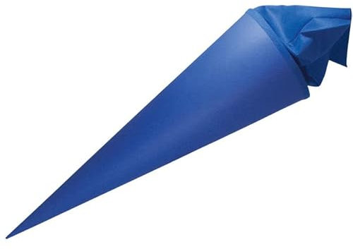 PAINT IT EASY NEU Schultüte/Zuckertüte rund geklebt mit Filzmanschette, 70cm, königsblau