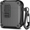 R-fun Kompatibel mit AirPods 2 Generation Hülle 2019, 1 Gen 2016 Case Cover, automatisches Pop-Up-Deckel-Design für Apple Airpods Hülle mit Reinigungsset & Schlüsselanhänger,Schwarz