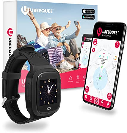UBEE SAFE 4G GPS Tracker Watch for Dementia & Alzheimer - Live Tracking Dementia Tracker for Elderly with SOS Alerts & 2 Way Calling - Geo-Fence Alerts, Waterproof Design, 700mAH Battery - UK Support