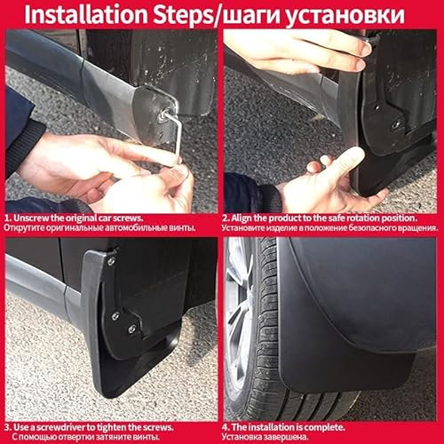 Für KIA Sportage KM 2005-2010, Schmutzfänger, Kotflügel Vorne und Hinten, Spritzschutz Auto Kein Bohren nötig ABS Kunststoff (4 Stück)