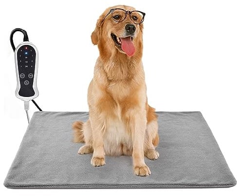 RC SLL Heated Dog Bed,Dog Heating Pad for Puppy Pet Heating Pad,Upgraded Adjustable Controller,Waterproof Heating Pad for Dogs with Chew Resistant Steel Cord(PVC Pad, 50×80cm)