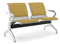 FBasic Bank 2-Sitzer Stahl 125 x 71 x 78 H Silber für Wartezimmer | zur Montage: 2 Sitze + Tisch | Mit Sitzkissen und Rückenlehne SENAPE | Bank mit Armlehnen
