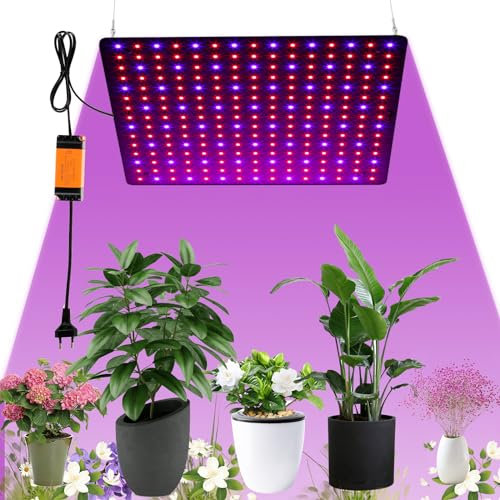 Fyeme Grow Light 225 LEDs Pflanzenlampe Pflanzenlampe Led Vollspektrum Wachstumslampen mit 4 Haken für Pflanzen Gemüse Blume (1 Stück Rot und Blau)