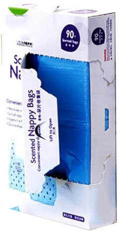 KOAHDE Duftende Windelbeutel,Baby Einweg Windelsäcke,Baby Plastik Windelsack,Nachfüllpackung Windeleimer,Baby Windel Müllbeutel,Diaper Disposal or Pet Waste Bags,Einweg-Windelbeutel,90PC