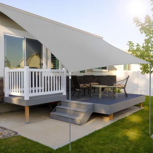 Toldo Vela Rectangular 4x5M, Protección Rayos UV, Impermeable, Rápida Disipación del Calor, Puede Soportar Altas Fuerzas de Tracción, Lavable en la Lavadora para Exteriores Terraza, Pergola, Jardín