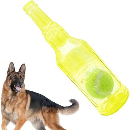 Yonuaret & Squeeze Buddy Bottle Squeaky Toy, Funny Dog Bottle Cruncher, Ball Toy for Small to Large Dogs