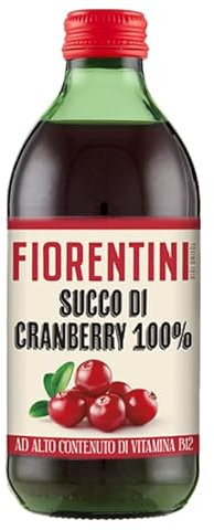 Fiorentini Succo di Cranberry Mirtillo Rosso Americano 100% Concentrato in Bottiglia 330ml