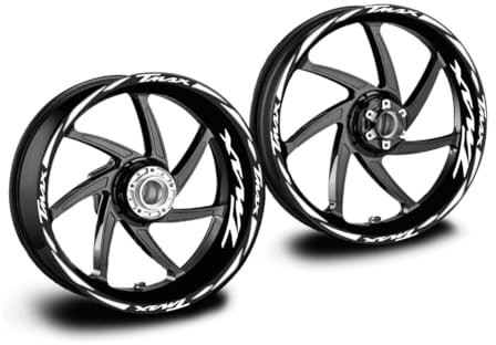 Adesivi cerchi moto compatibile con yamaha t-max 530 560 bianchi