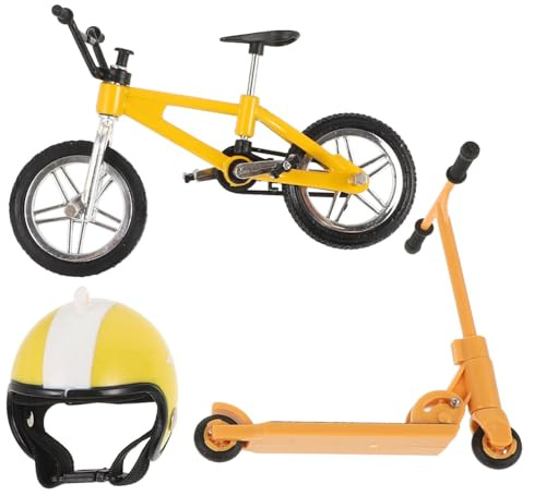 Homoyoyo Dollhouse Miniatur Fahrrad Helm Roller Gelb Puppenhaus Dekoration Langlebiges Modell für Kreative Szenen Miniaturspielzeug