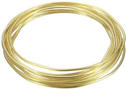 sourcing map 12 Gauge Brass Craft Wire, 9.8ft Jeweler's Brass Wrapping Wire | Flexible Bendable Round Wire for Jewelry Making, DIY Crafts, Modeling, Decorations