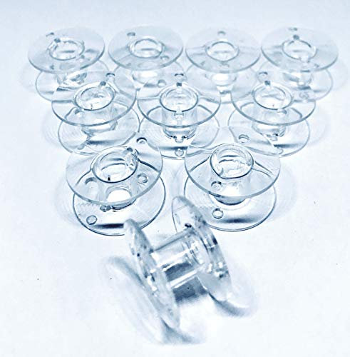 10 Klarsichtspulen für Brother Nähmaschinen Innovis 10, 15, 20, 27, 35, 55, A150, A80, A50, A16 u.v.m.