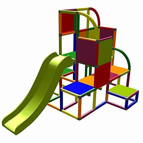 move and stic Helge großer Spielturm/Kletterturm mit Rutsche für Kleinkinder (7 Farben Multicolor)