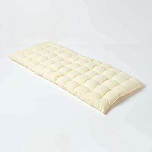 Homescapes Bankauflage 2-Sitzer Creme – Sitzkissen Bank Outdoor/Indoor, Oeko-TEX-Zertifiziert, Sitzauflage waschbar für Gartenbank & Sitzbank, 108x42 cm