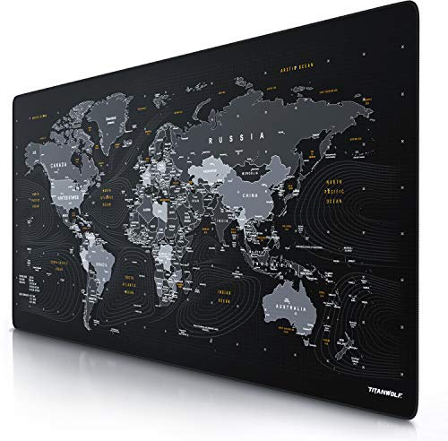 TITANWOLF - Extra Large Gaming Mouse Mat 1200x600mm Oversize - XXL Mouse Pad - Desk Pad XXXL Extended – Mice Mat Pad For Precision and Speed - Non-Slip Rubber Base – For Mouse and Keyboard - Black