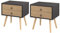 EUGAD 2X Nachttische Beistelltisch mit 2 Schubladen Nachtkommode Nachtschrank Holzbeine MDF 46x35x50cm Grau 0062ZZ-2