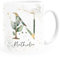 SpecialMe® Kaffee-Tasse mit Buchstabe Monogramm personalisiert mit Wunschname Initiale Blätter-Motiv persönliche Geschenke weiß Keramik-Tasse
