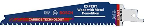 Bosch Professional 10x Expert ‘Wood with Metal Demolition’ S 967 XHM Reciprocating Saw Blade (for Wood with tough metal, Length 150 mm, Accessories Reciprocating Saw)