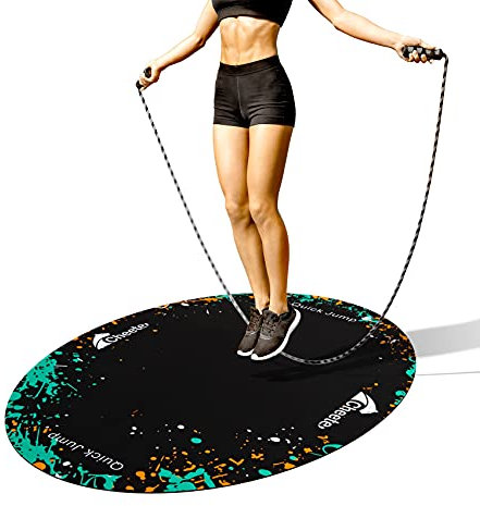 Tappetino per corda per saltare grande tappetino in gomma per esercizi di salto tappetini da allenamento per casa palestra pavimentazione antiscivolo design ovale per pavimento e protezione corda VR