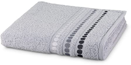 frottana Line Points Handtuch 50 x 100 cm aus 100% Baumwolle, Silver