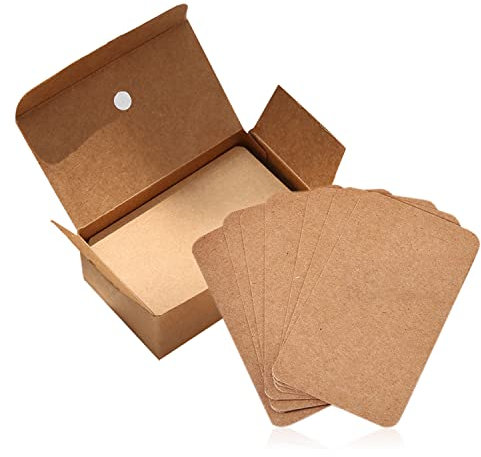 100-Stücke Kraftpapierkarte, leere Karte, Nachrichtenkarte, Wortkarte, DIY-Etikett harte Papierkarte kann auf beiden Seiten geschrieben werden, braun (8.9.5.2cm)