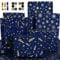 Geschenkpapier Geburtstag Geschenk Papier,Packpapier Geschenkpapier mit Dunkelblau und Gold Streifen Blau Geschenkpapier für Junge Männer,Wrapping Paper Geburtstagspapier Abschluss Geschenkpapier Set