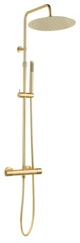 Essebagno Delice II colonne de douche thermostatique or brossé avec corps froid