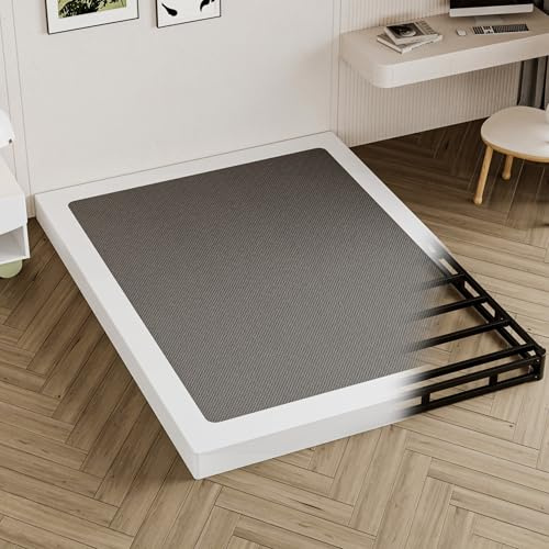 Seiugaga Fjädermadrass i full storlek 10 cm – kraftig resårmadrass foundation metall sängbas med tygskydd, ljudfri enkel montering halkfri 1 360 kg max