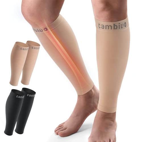 CAMBIVO Wadenbandage, Waden Kompression 2 Paar,Kompressionsstrümpfe Damen Herrn, Stützstrümpfe für Sport, Fussball, Laufen,Schwellung, Erholung