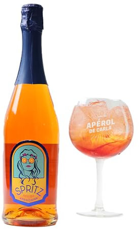 CADEAUX.COM - Verre à Spritz Personnalisé avec un Message - Verre Personnalisable et sa Bouteille de Spritz - Idée Cadeau Maman - Fête des Mères - Idée Cadeau Original - Cadeau Femme