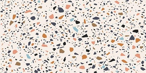 HUBDECO - Teppich - Küchenteppich - Badezimmerteppich - Badteppich - Küchenläufer - Teppich Läufer - Teppich Küche - PCV, Vinyl - rutschfest - Terrazzo Mosaik - 60x120cm