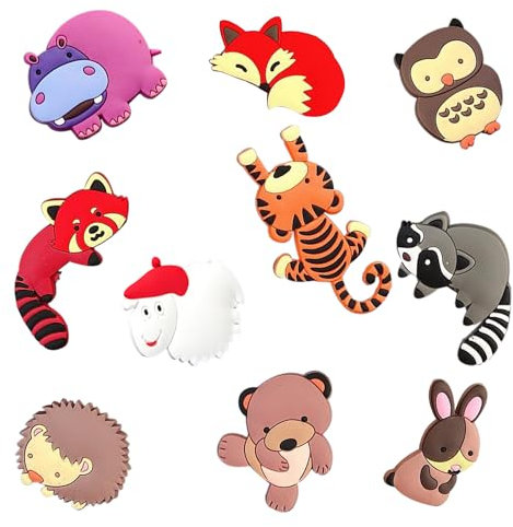 10 imanes de nevera, imanes de animales de dibujos animados para nevera, imanes para pizarra blanca para nevera, decoraciones 3D, imanes de nevera de animales