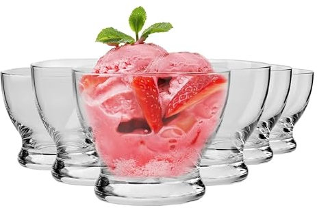 Krosno Lot de 6 coupes à glace 290 ml | Coupe à dessert | Collection Pure | Idéal pour la maison, les restaurants et les fêtes | Lavable au lave-vaisselle