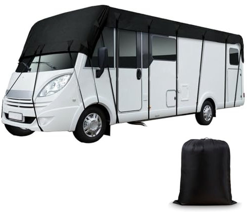 TOOSOAR BâChe De Protection pour Caravane, 210D Tissu Oxford Housse de Protection pour Caravane,Bâche Universelle pour Caravane avec Sac de Rangement (8.5 x 3 m)