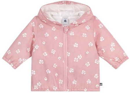 Petit Bateau A0ctn Giacca A Vento, Rosa/Bianco, 12 Mesi Bimba