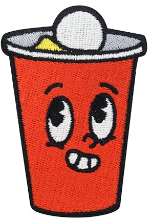 Finally Home Beer Pong Becher Patch zum Aufbügeln - Bier Alkohol Aufnäher | Lustiges Motiv Beerpong Fans: Beer, Party, Saufen & Witzig. Als Bügelbild für Rucksack, Tshirt & Beutel.