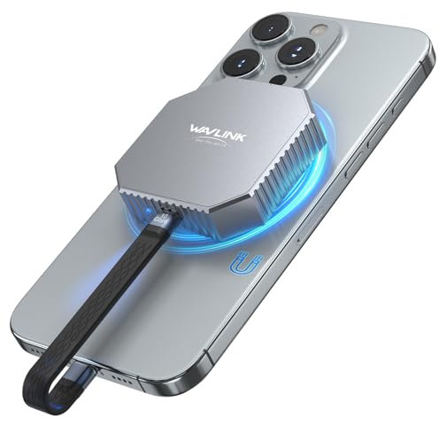 WAVLINK Magnetic M.2 2230 NVMe SSD Enclosure, 10Gbps USB C 3.2 Gen2 to NVMe Adapter, Aluminum External Case for iPhone 16/15 Pro MAX ProRes, Supports M and B+M Key NVMe SSD(up to 8TB)
