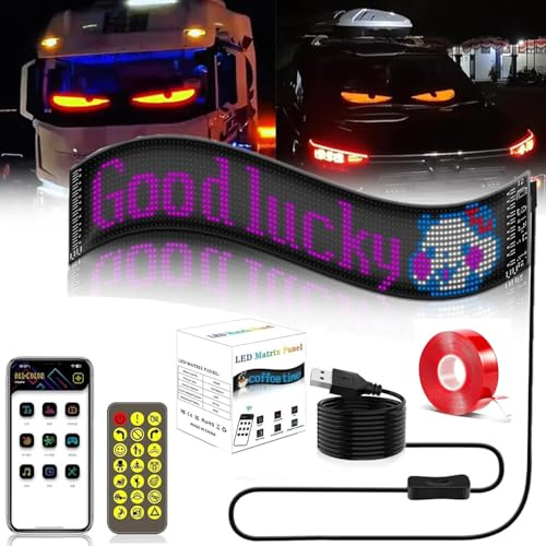 Led Augen FüR Lkw Auto, Devil Eye For Blazexel Light Auto,Flex Led Display Augen Schild Auto Led Anzeige Programmierbar DIY Dynamische Led Bluetooth Smart Bunte Augenlampe (10.2*24.8CM, 1 PCS)