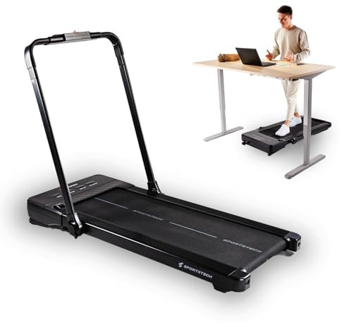 Sportstech Walking Pad, Laufband für Zuhause und Schreibtisch, automatische Steigung bis 19%, LED-Display, Home Office, kompakt, leise, App, Fitnessgerät für Zuhause, Treadmill sPad1000
