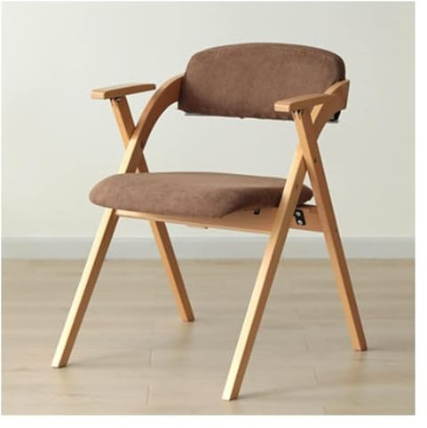 forestalk Stuhl aus Leder mit Armlehnen, Klappstuhl für den Innenbereich, gepolstert, Esszimmerstühle aus der Mitte des Jahrhunderts mit Arm und gepolsterter Rückenlehne, Holzrahmen für Wohnzimmer,