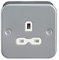 Knightsbridge MR7000U Metal clad 13A 1 Gang Unswitched Socket, Grey, 45.0 mm*81.5 mm*81.5 mm