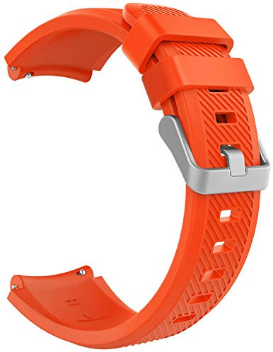 TiMOVO Cinturino Compatibile con Gear S3 Frontier/Galaxy Watch 3 45mm/Galaxy Watch 46mm, Cinturino in Silicone, per S3 Classic/Huawei Watch GT2 PRO/GT 2e/GT1/2/3 46mm/Ticwatch PRO 3/S2, Arancione