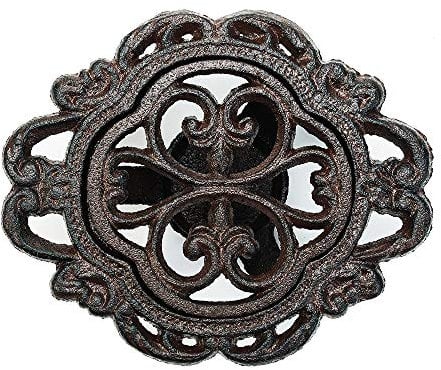 Chauffe-plat Sungmor en fonte - Design rustique et gracieux avec porte-bougie, robuste et décoratif. Pour réchauffer la nourriture, le café, le lait ou le thé.
