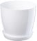 KADAX Élégant Pot à Fleurs/Plantes avec Soucoupe Forme Ronde et élégante en Plastique léger pour l’intérieur et la Maison Cache-Pot pour Fleurs, Plantes Ø 28 cm Blanc.